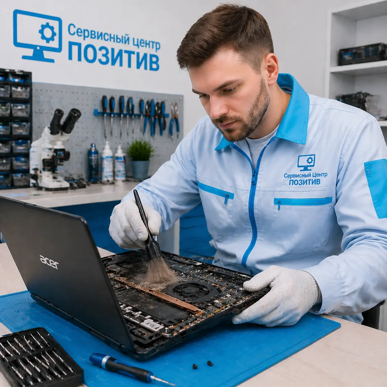 Чистка ноутбука Acer от пыли в Заинске | Замена термопасты