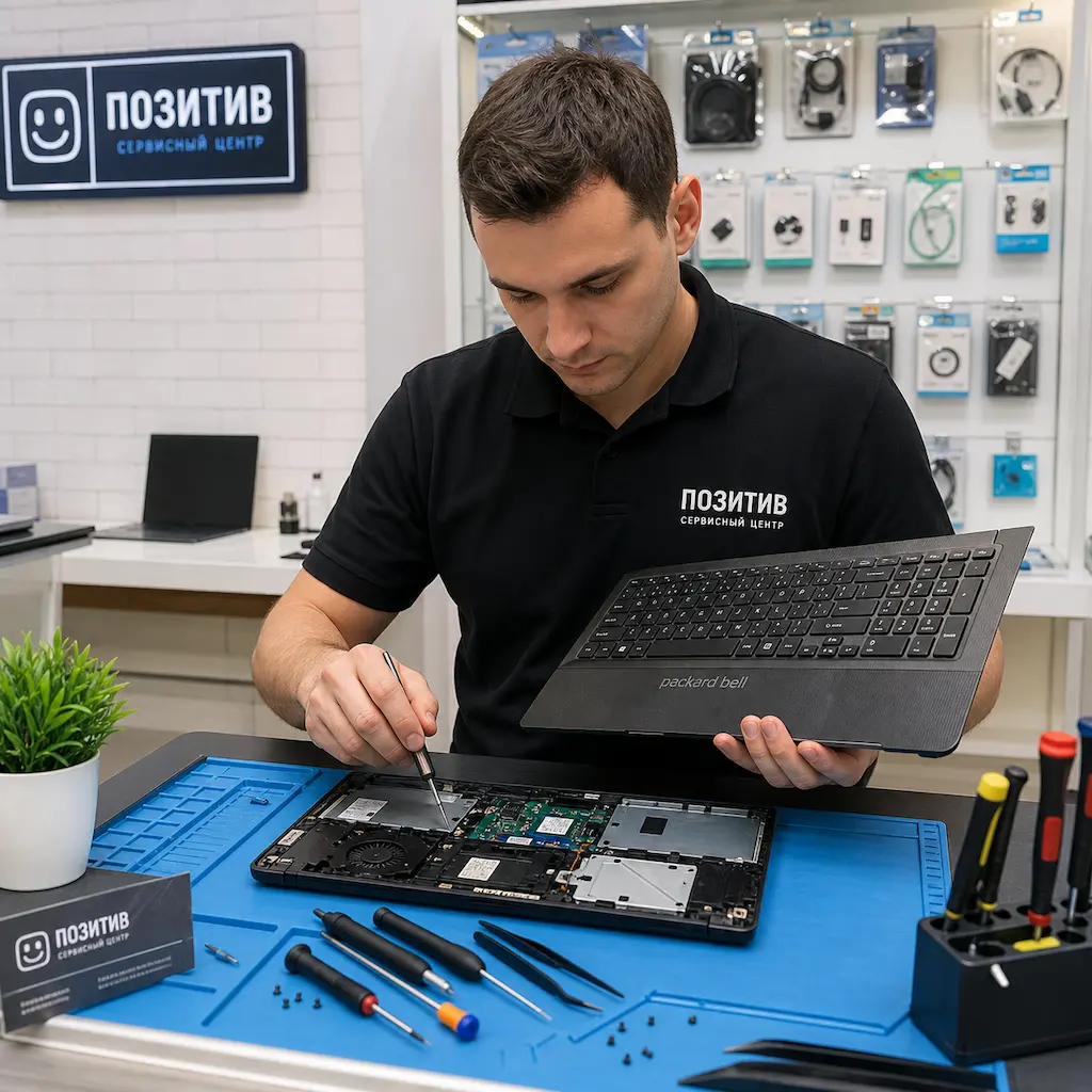 заменить клавиатуру на ноутбуке Packard Bell в Заинске
